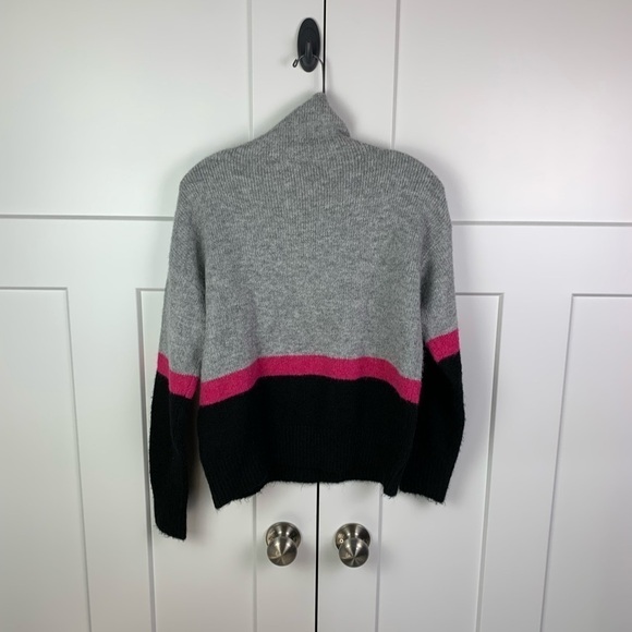 Karen Kane SMALL wool Blend Sweater Color Block Gray Pink Mock Neck - Picture 3 of 6